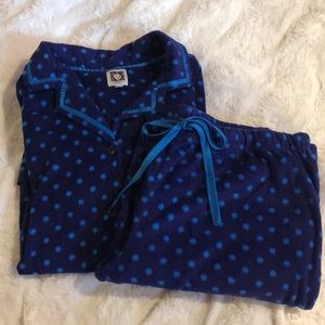 Fuzzy Blue Polka Dot Pajama Set